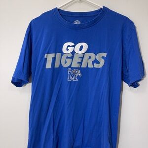 University Of Memphis Tigers T Shirt Size Large Blue
